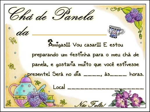 Convite De Chá De Panela Para Baixar ~ Mai Artes Convite De Chá De Panela Para Baixar ~ Mai Artes