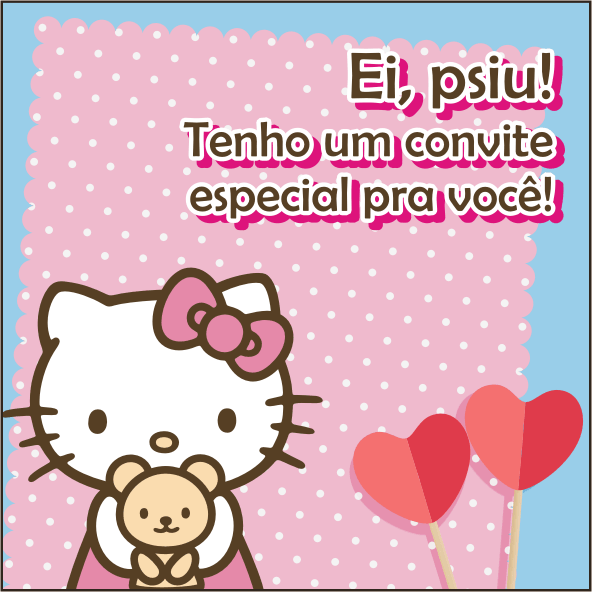 M & M Impressos Comemorativos Convite Aniversário Hello Kitty M & M Impressos Comemorativos Convite Aniversário Hello Kitty