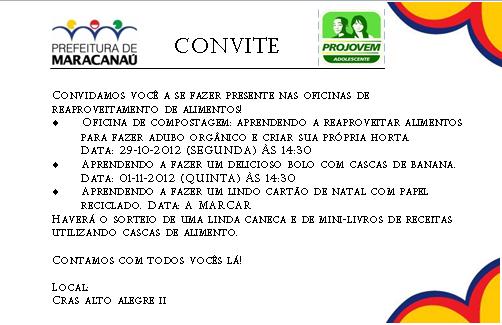 Cras Alto Alegre Ii Convite Das Atividades Do Plano De Atuação Cras Alto Alegre Ii Convite Das Atividades Do Plano De Atuação