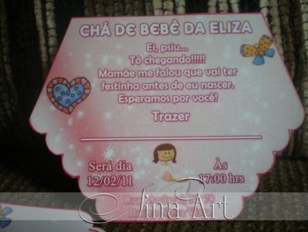Convite Chá De Fralda Menina Convite Chá De Fralda Menina