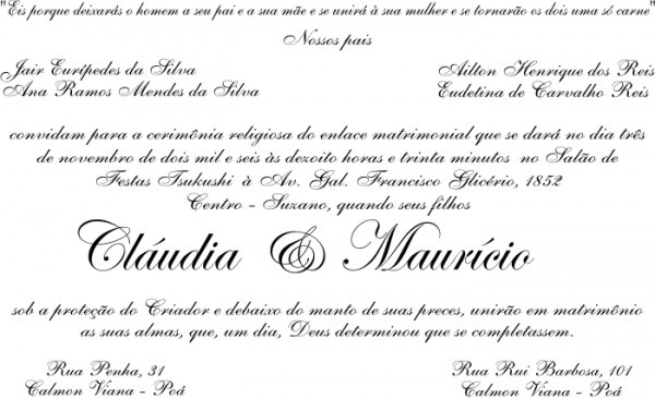 Convites Sugestão De Texto Casamento Convites Sugestão De Texto Casamento