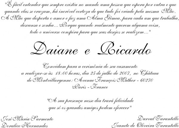 Convites Sugestão De Texto Casamento Convites Sugestão De Texto Casamento