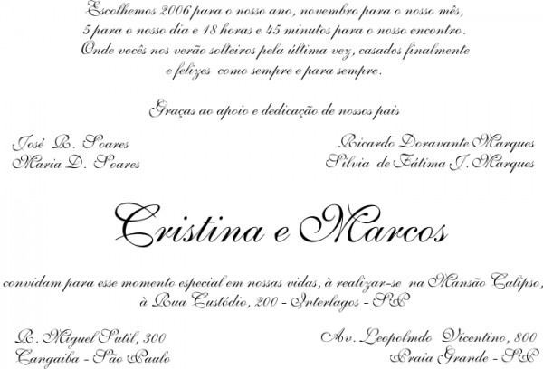Convites Sugestão De Texto Casamento Convites Sugestão De Texto Casamento