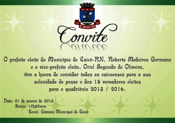 Rn Politica Em Dia Convite De Posse Caicà Rn Politica Em Dia Convite De Posse CaicÃ