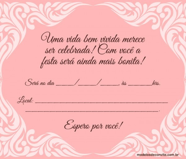 15 Convites Para Aniversário De 70 Anos Especiais! â Modelos De 15 Convites Para Aniversário De 70 Anos Especiais! â Modelos De