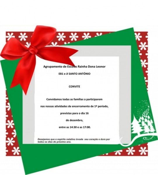 Convite De Natal Eb1 Ji De Santo António Convite De Natal Eb1 Ji De Santo António