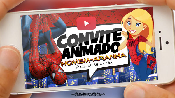 Convite Animado Virtual Homem Aranha Pronto Para Baixar E Editar