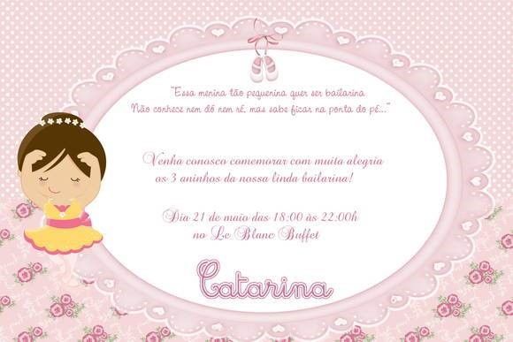 Convite De Aniversário Bailarina â Modelos De Convite Convite De Aniversário Bailarina â Modelos De Convite