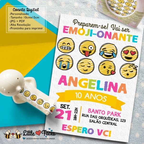 Convite Aniversário Emojis Para Imprimir No Elo7 Convite Aniversário Emojis Para Imprimir No Elo7