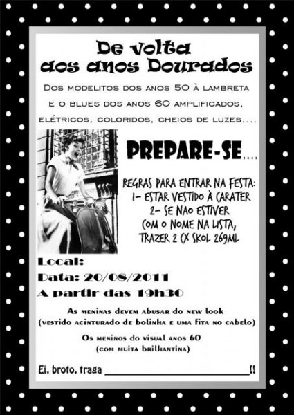 Convite Anos 60 â As Inspirações Mais Sensacionais Para Sua Festa! Convite Anos 60 â As Inspirações Mais Sensacionais Para Sua Festa!