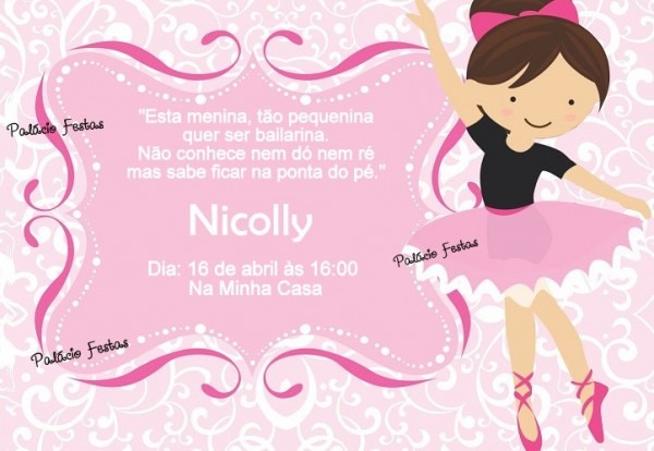 Convite Bailarina No Elo7 Convite Bailarina No Elo7