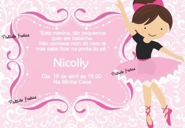 Convite Bailarina No Elo7 Convite Bailarina No Elo7