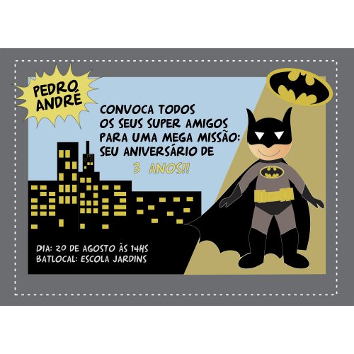 Convite Batman Convite Batman