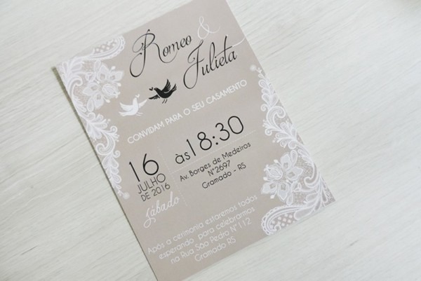 Convite Casamento Renda Convite Casamento Renda