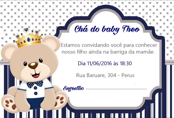 Convite ChÃ¡ De BebÃª Menino E Menina  70 Modelos, EditÃ¡veis Para