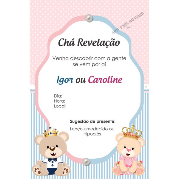 Convite Chá Revelação No Elo7 Convite Chá Revelação No Elo7