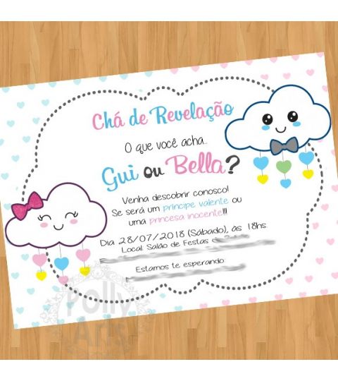 Convite Chá Revelação Chuva De Amor Benção Arte Digital Virt Convite Chá Revelação Chuva De Amor Benção Arte Digital Virt