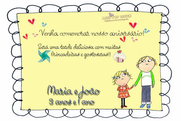 Convite Charlie E Lola No Elo7 Convite Charlie E Lola No Elo7