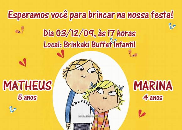Convite Charlie E Lola No Elo7 Convite Charlie E Lola No Elo7