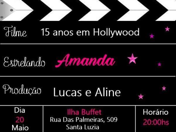 Convite De Aniversário Cinema No Elo7 Convite De Aniversário Cinema No Elo7