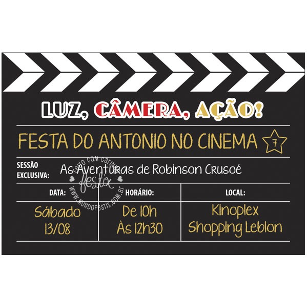 Convite Festa Cinema Para Imprimir Convite Festa Cinema Para Imprimir