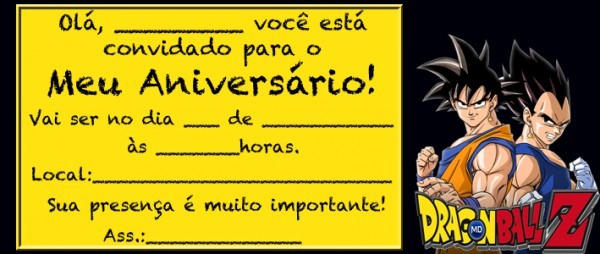 Convite De Aniversario Dragon Ball Z » Happy Birthday World Convite De Aniversario Dragon Ball Z » Happy Birthday World
