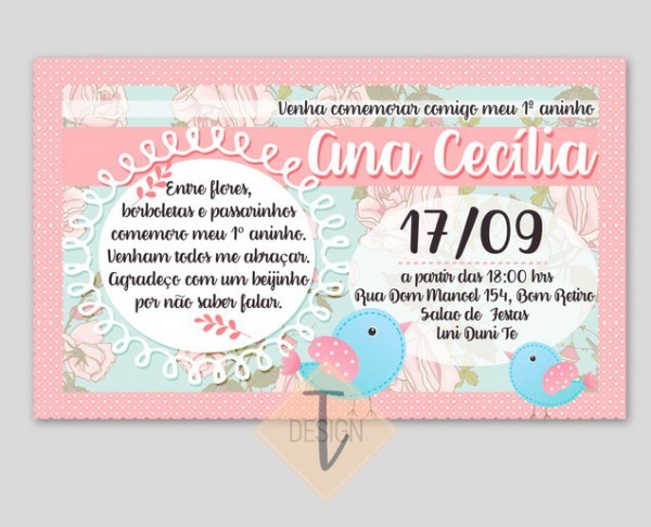 Convite De Aniversário Infantil Menina Convite De Aniversário Infantil Menina
