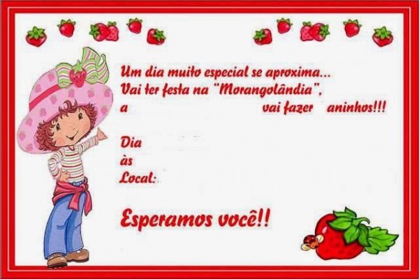 Convite Da Moranguinho Para Imprimir Convite Da Moranguinho Para Imprimir