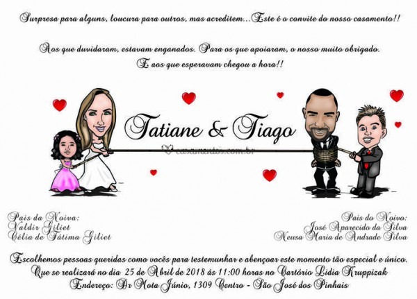 Convite Casamento Caricatura De Cami Caricaturas