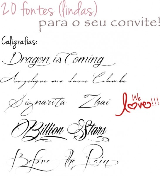 20 Fontes (lindas) Para O Seu Convite De Casamento! â Casamentos E 20 Fontes (lindas) Para O Seu Convite De Casamento! â Casamentos E