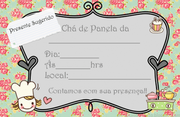 Convite De Chá De Cozinha Modelos Para Baixar E Imprimir Convite De Chá De Cozinha Modelos Para Baixar E Imprimir