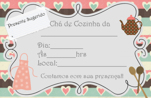 Convite De Chá De Cozinha Modelos Para Baixar E Imprimir Convite De Chá De Cozinha Modelos Para Baixar E Imprimir