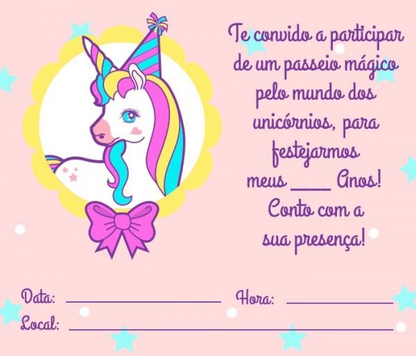 Convite De Unicórnio 50 Modelos Para Qualquer Evento! Convite De Unicórnio 50 Modelos Para Qualquer Evento!
