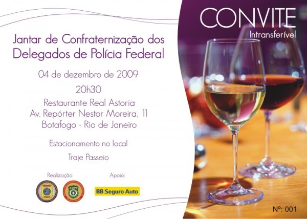 Convite â Jantar De Confraternização Convite â Jantar De Confraternização