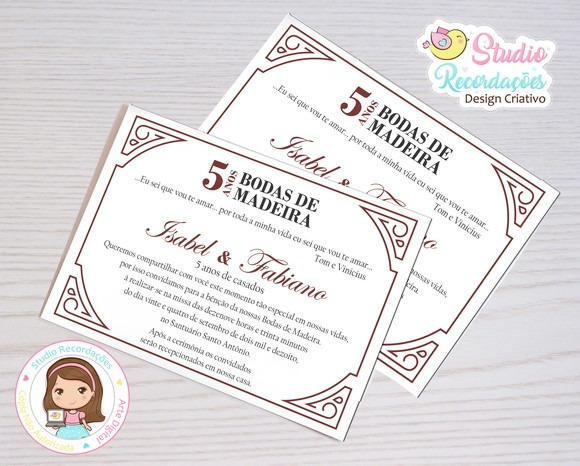 Convite Digital Bodas De Madeira Convite Digital Bodas De Madeira