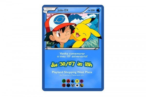 Convite Digital Card Pokemon No Elo7 Convite Digital Card Pokemon No Elo7