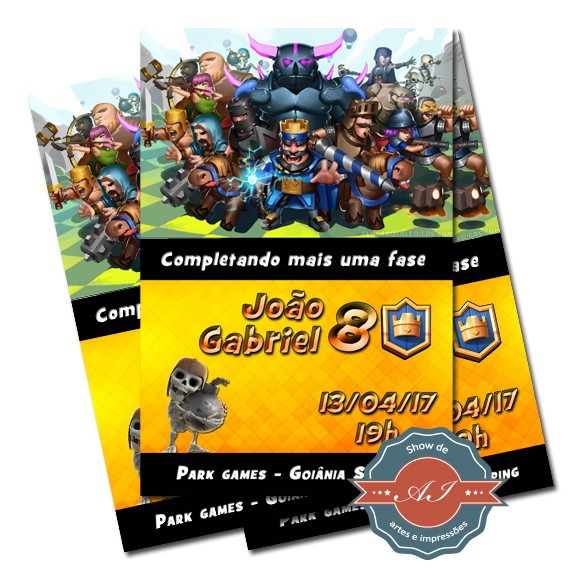 Convite Digital Clash Royale No Elo7 Convite Digital Clash Royale No Elo7
