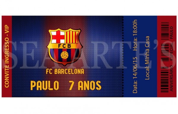 Convite Digital Futebol Barcelona P Impressão Ou Whatsapp Convite Digital Futebol Barcelona P Impressão Ou Whatsapp