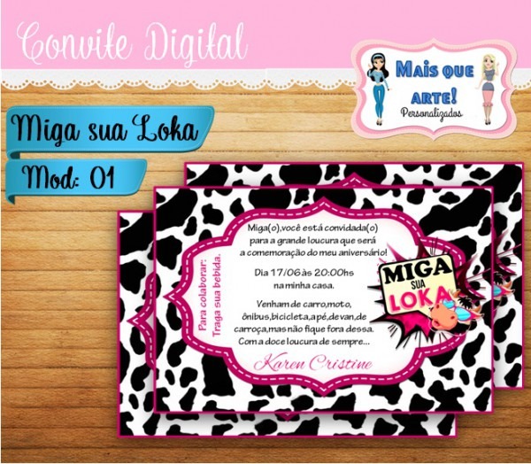 Convite Digital Miga Sua Loka No Elo7 Convite Digital Miga Sua Loka No Elo7