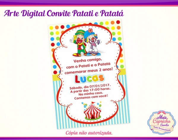 Convite Digital Patati PatatÃ¡ No Elo7