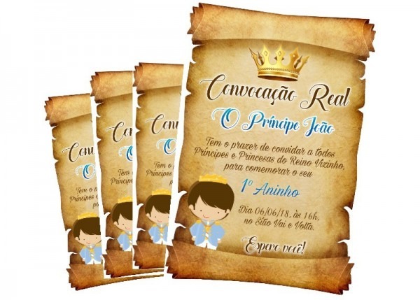 Convite Digital Pergaminho Realeza PrÃncipe Menino Imprimir Convite Digital Pergaminho Realeza PrÃncipe Menino Imprimir