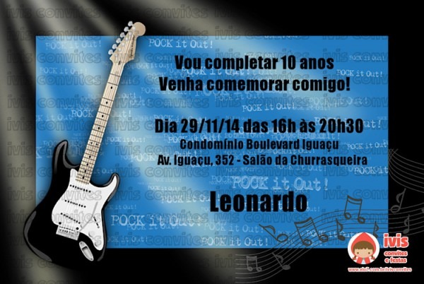 Convite Digital Rock N Roll No Elo7 Convite Digital Rock N Roll No Elo7
