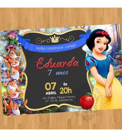 Convite Digital Virtual Branca De Neve Convite Digital Virtual Branca De Neve