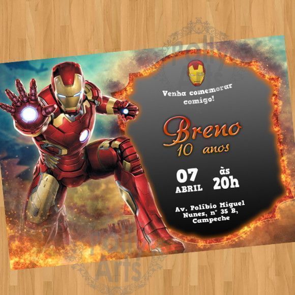 Convite Digital Virtual Homem De Ferro