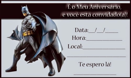 Convite Batman Baixe Grátis Convite Batman Baixe Grátis