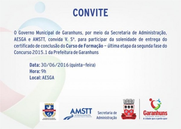 Convite â Entrega De Certificado Da ConclusÃ£o Do Curso De FormaÃ§Ã£o