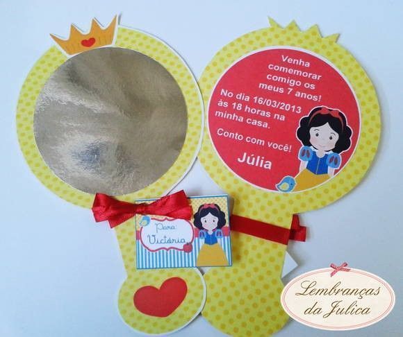 Convite Espelho Mágico Branca De Neve â Modelos De Convite Convite Espelho Mágico Branca De Neve â Modelos De Convite
