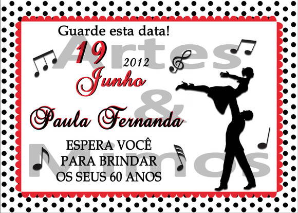 Convite Festa Anos 60 No Elo7 Convite Festa Anos 60 No Elo7