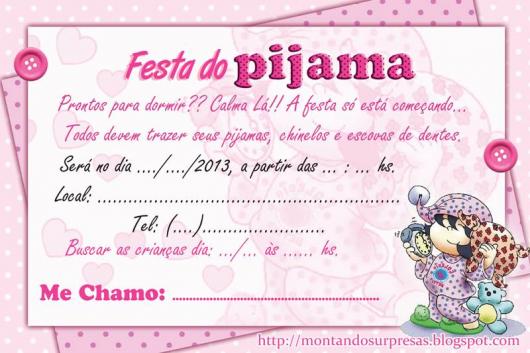 55 Convites Para Festa Do Pijama Para Imprimir & Como Fazer Em Casa!