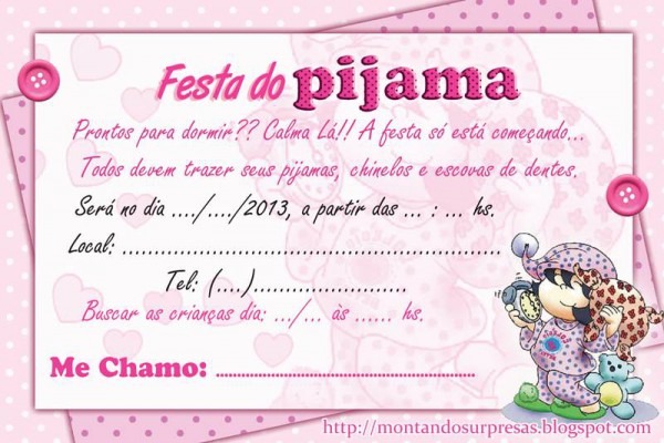 27 Convites Para Festa Do Pijama â Modelos De Convite